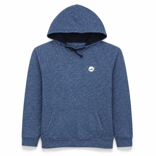 Hollister Men's Blue Pullover Hoodie M Logo Cotton Blend