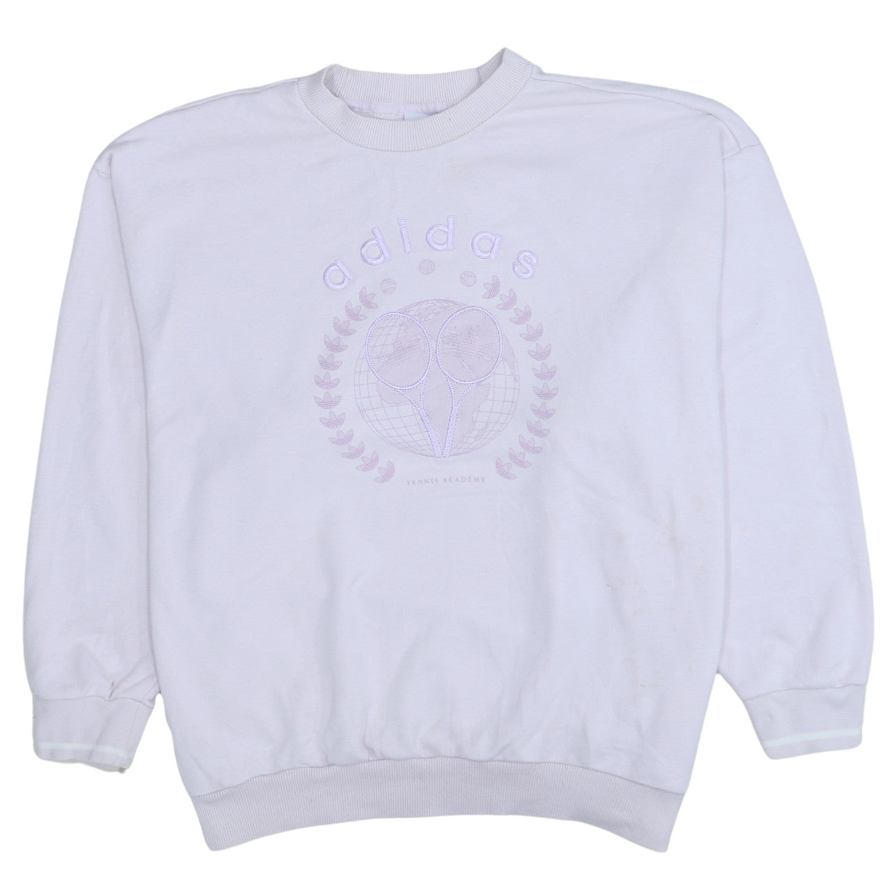 Adidas Womens White Size 8 Tennis Academy Crew Neck Sweatshirt
