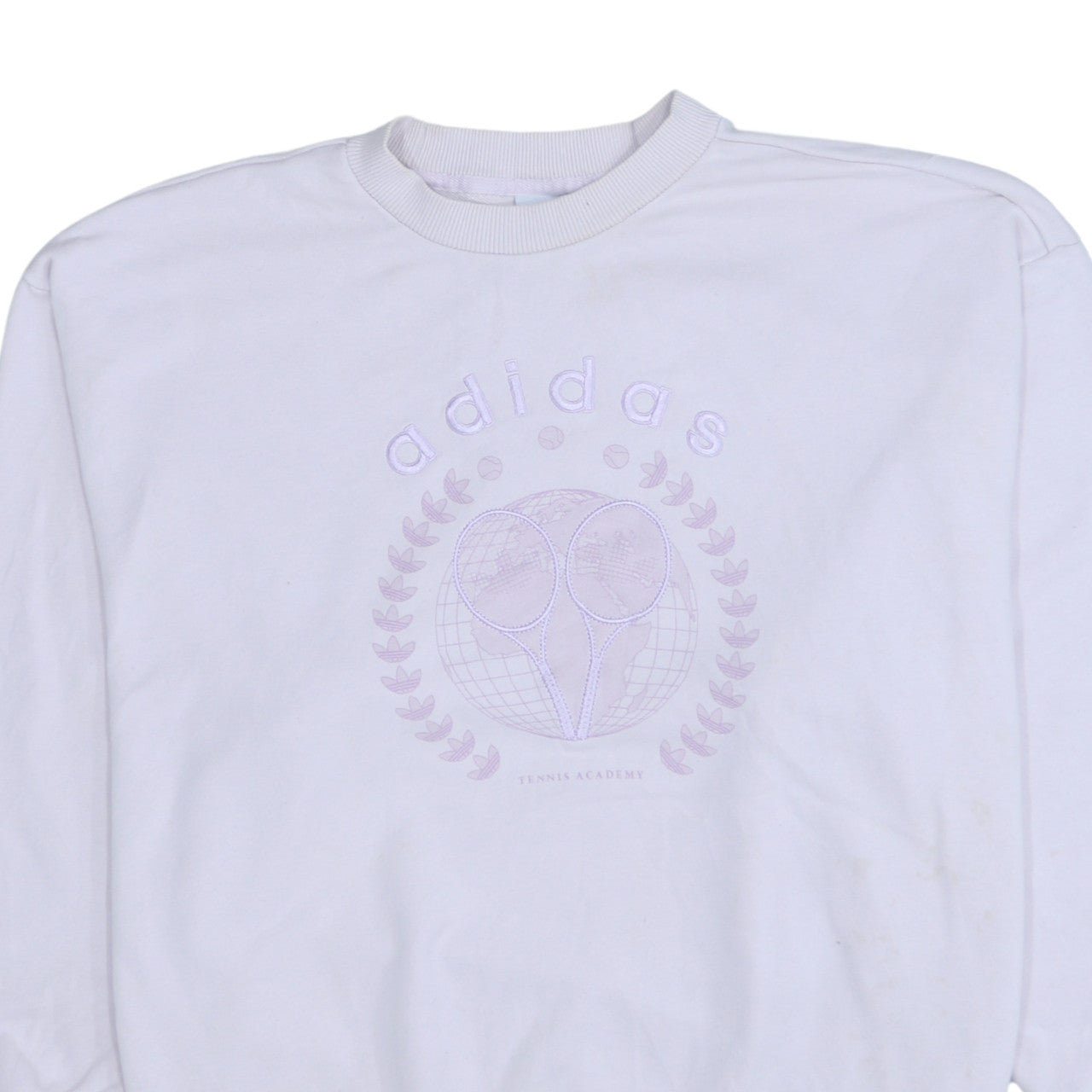 Adidas Womens White Size 8 Tennis Academy Crew Neck Sweatshirt