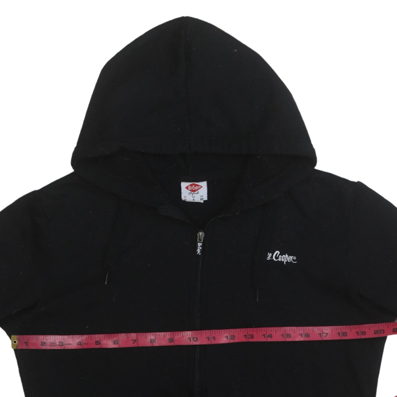 Lee Cooper Women Black Full Zip Hoodie UK 12 Comfortable Casual Sweatshirt