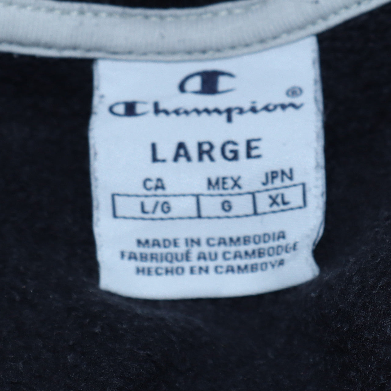 Champion Women's Black Large Pullover Sweatshirt Crew Neck Logo Fleece