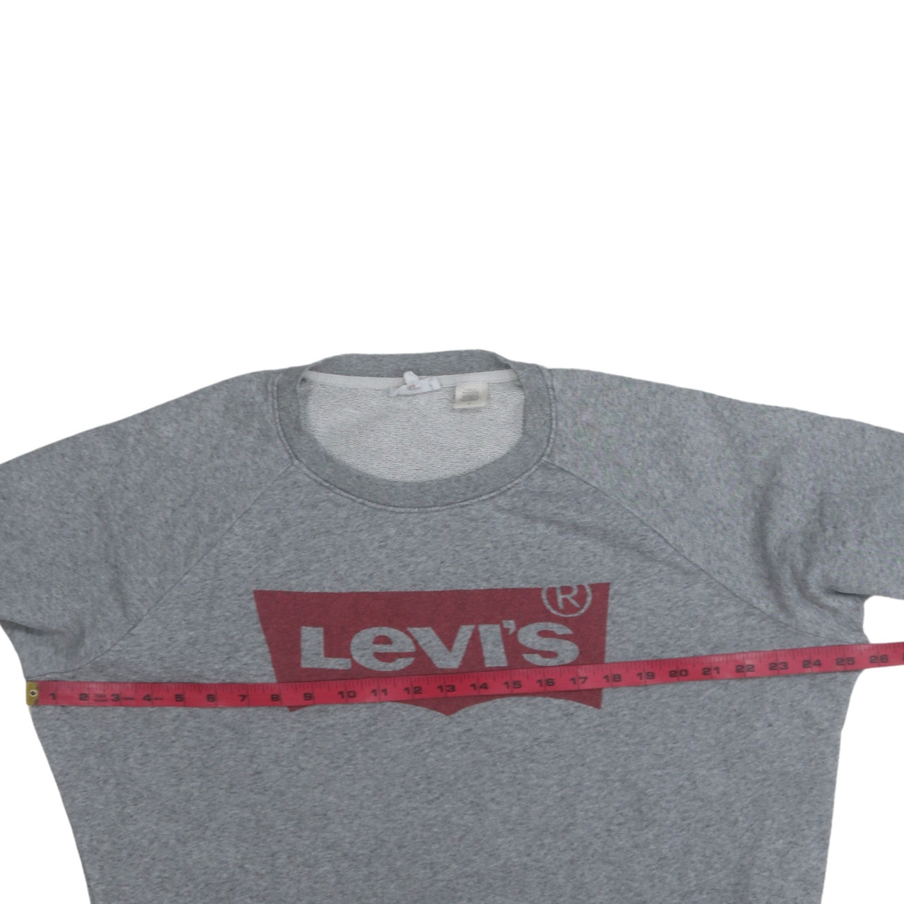 Levi's Men Grey Crew Neck Logo Sweatshirt Size M Pullover Jumper