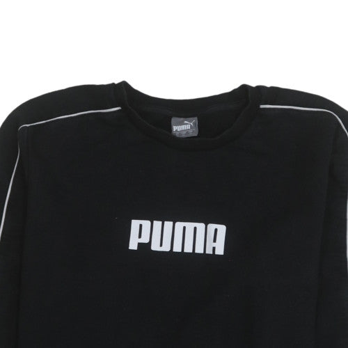 Puma Men’s Black Crew Neck Pullover Sweatshirt M Regular Fit