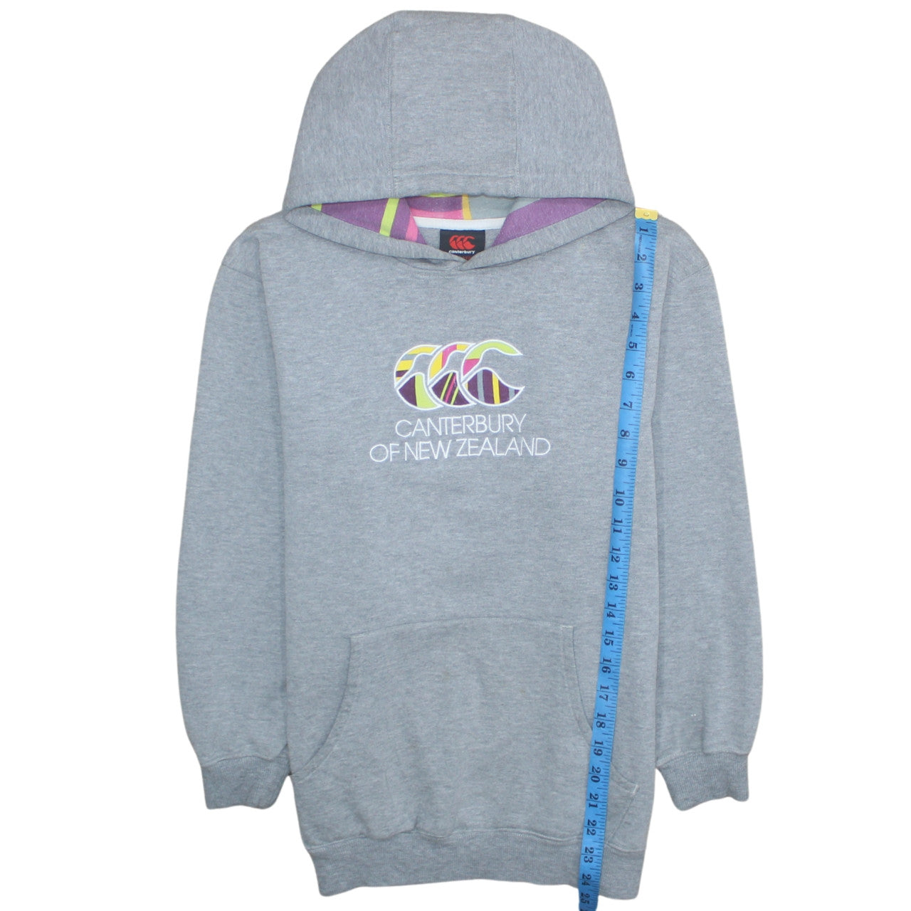Canterbury Boys Grey Hoodie 14 Years Pullover Fleece Logo Sweatshirt