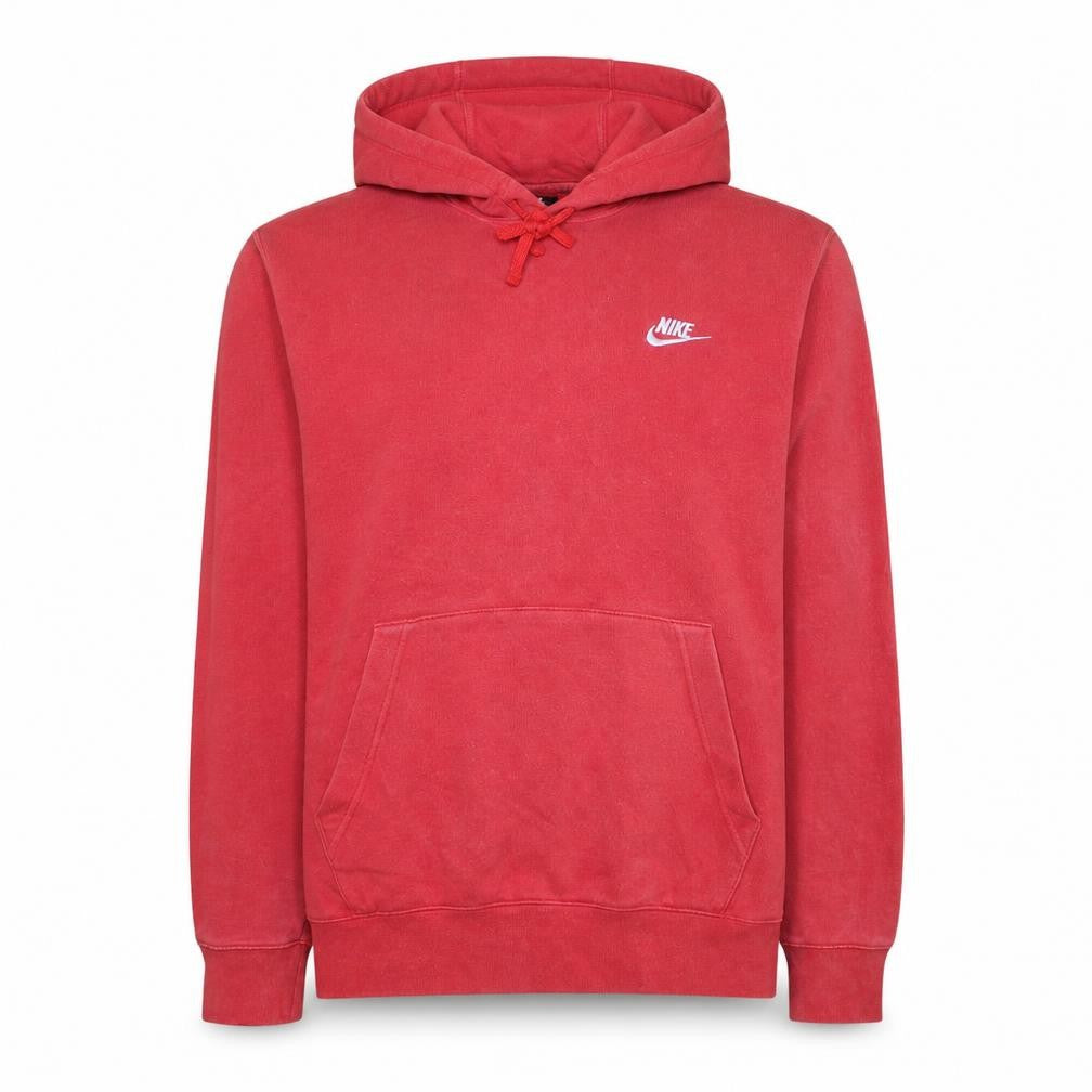 Nike Men's Red Pullover Hoodie Small Logo Fleece Sweatshirt