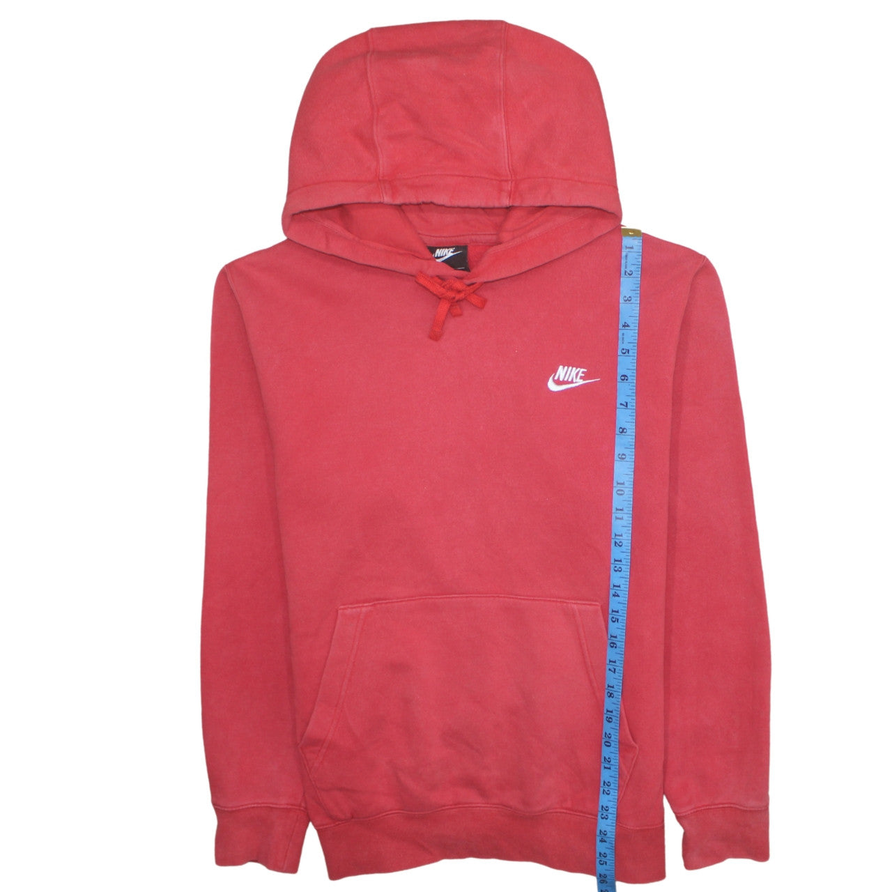 Nike Men's Red Pullover Hoodie Small Logo Fleece Sweatshirt