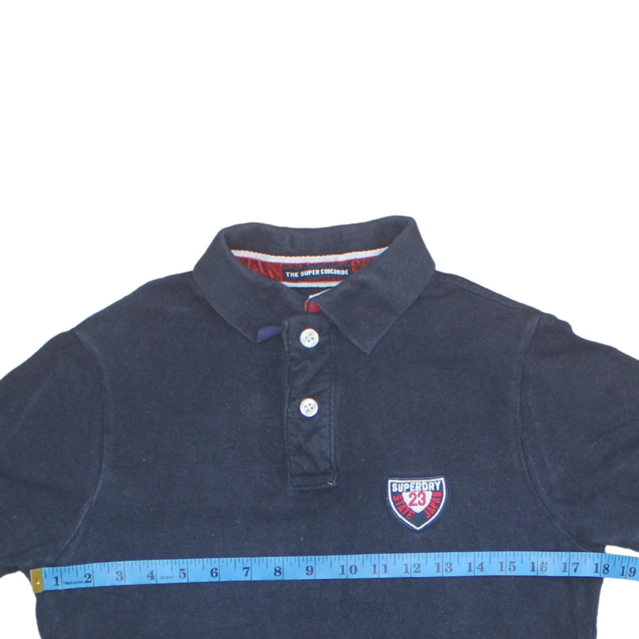 Superdry Men's Blue Slim Fit Polo Shirt Size S Cotton Embroidered