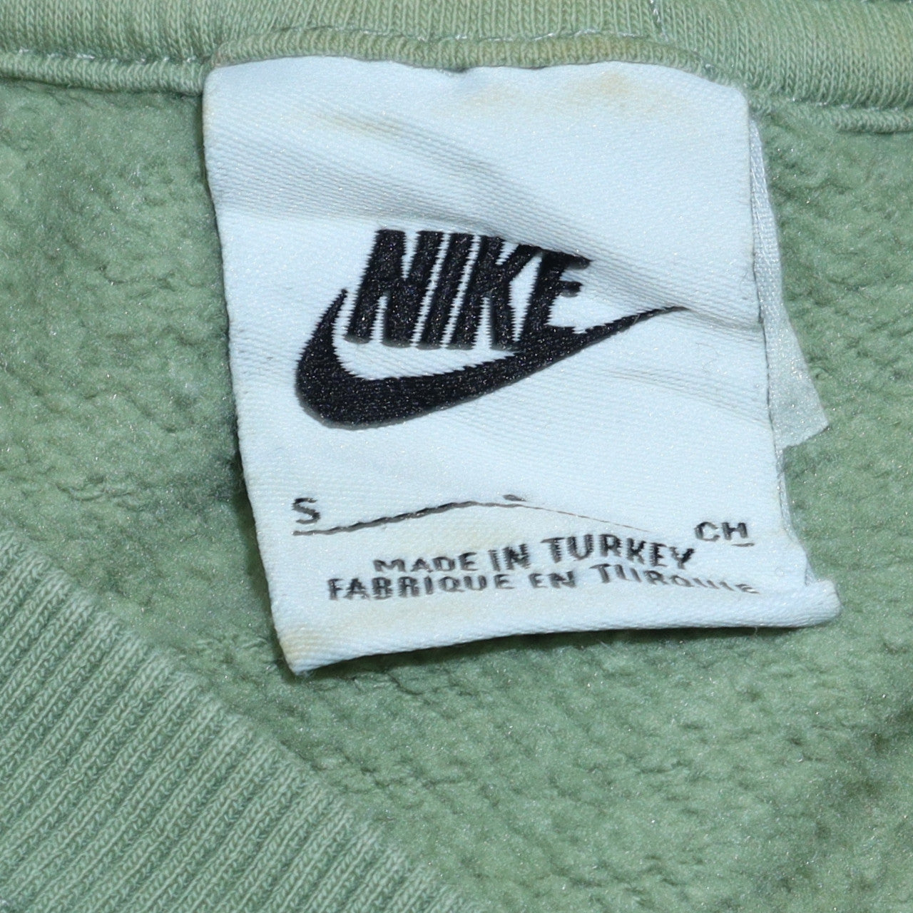 Nike Men's Green Small Pullover Logo Sweatshirt Regular Fit