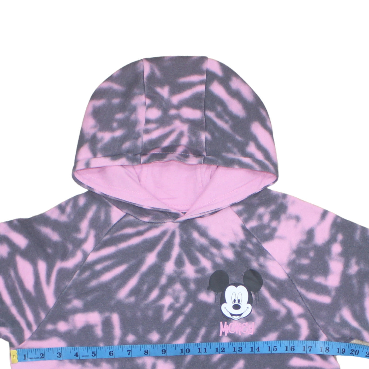 Disney Primark Girls Pink Tie-Dye Fleece Hoodie 11-12 Years Pullover