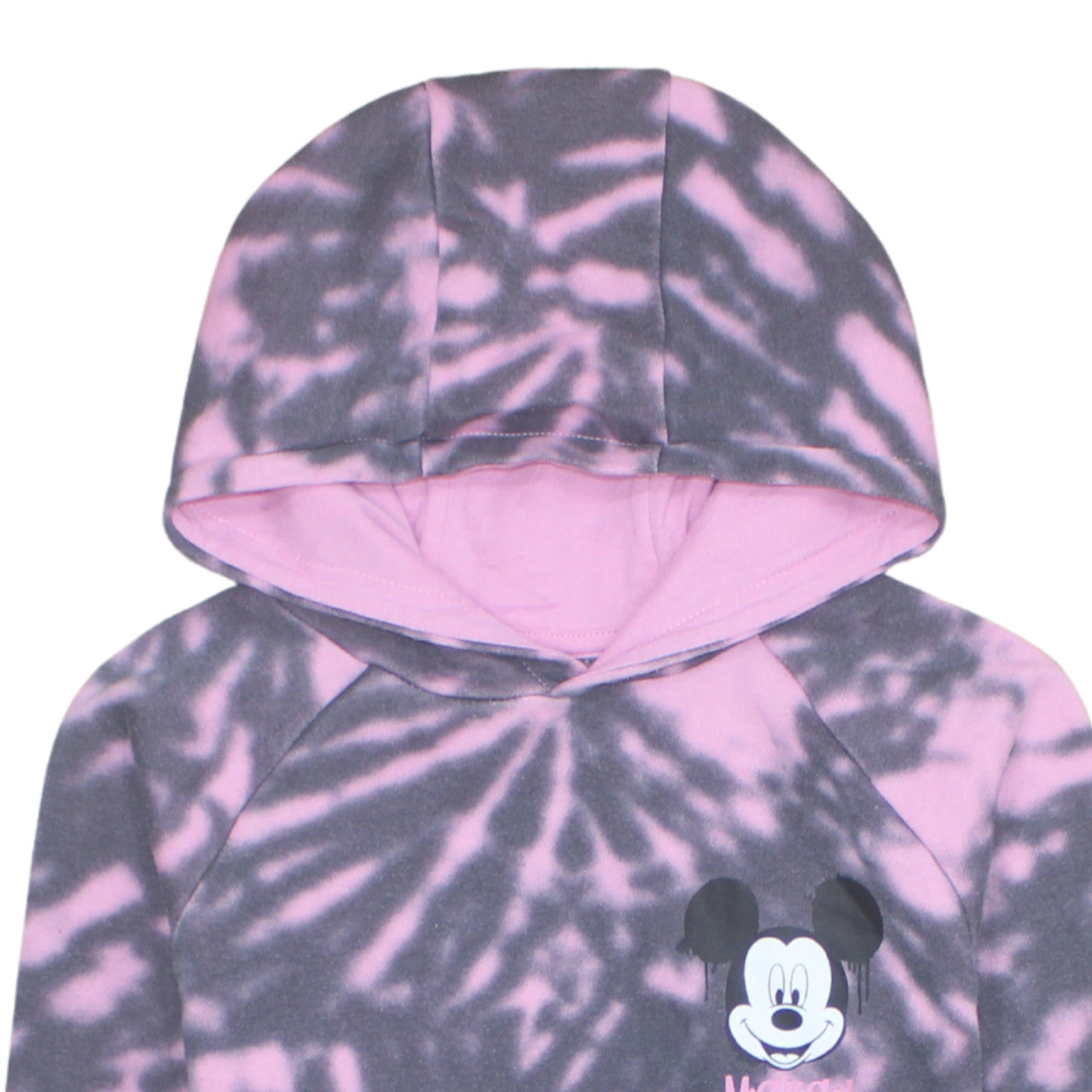 Disney Primark Girls Pink Tie-Dye Fleece Hoodie 11-12 Years Pullover