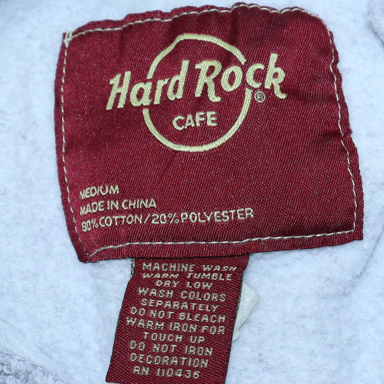 Hard Rock Cafe Men's Grey Pullover Hoodie Medium Music Logo Sweatshirt