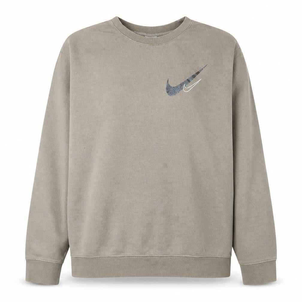 Nike Womens Beige Crew Neck Pullover Sweatshirt XL Cotton Blend