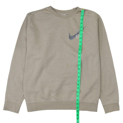 Nike Womens Beige Crew Neck Pullover Sweatshirt XL Cotton Blend