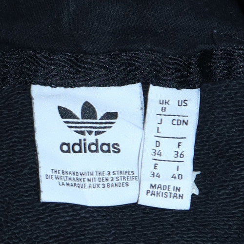 Adidas Women's Black Pullover Hoodie UK 8 Trefoil Logo Casual Sweatshirt