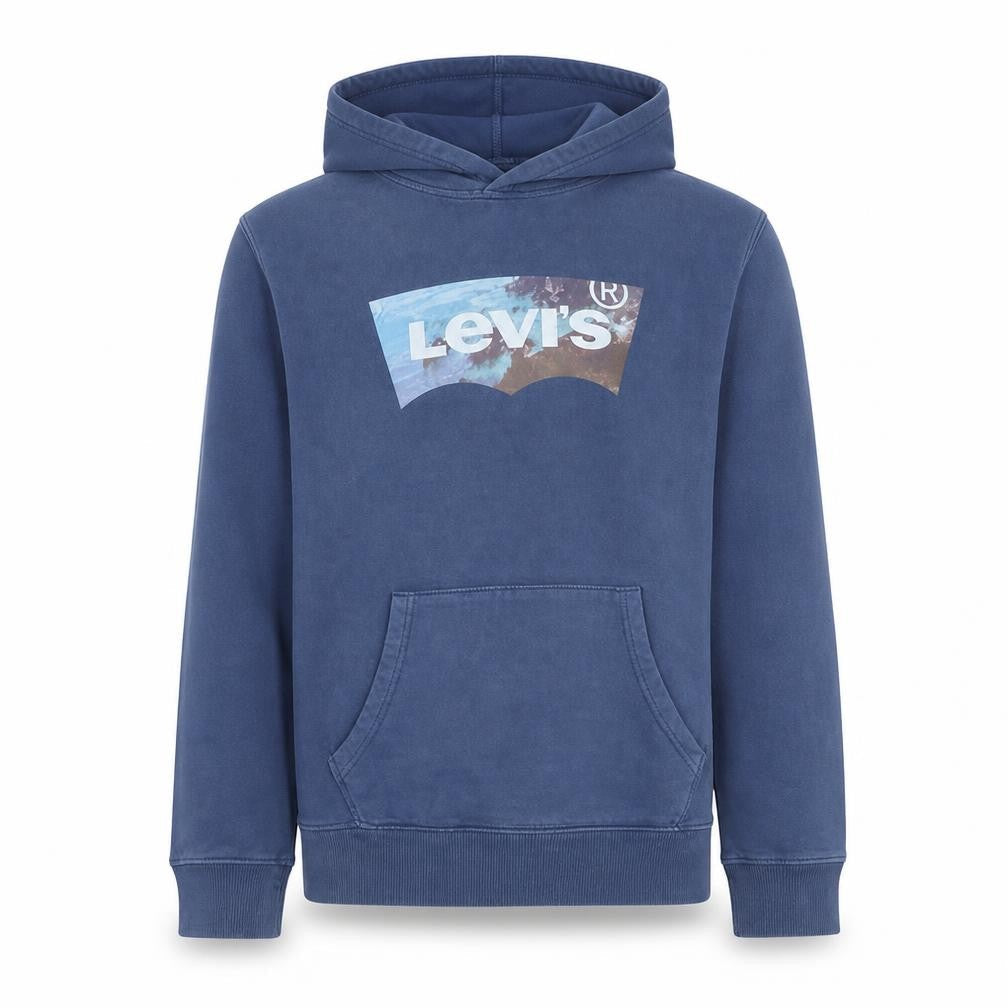 Levi's Men's Blue Pullover Hoodie Small Logo Graphic Sweatshirt