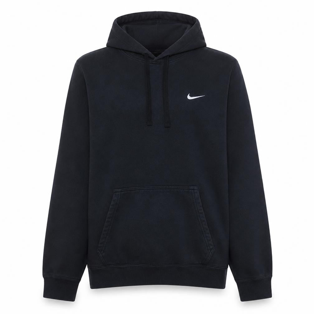 Nike Mens Black Pullover Hoodie M Regular Fit Fleece Logo Sweatshirt