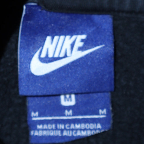Nike Mens Black Pullover Hoodie M Regular Fit Fleece Logo Sweatshirt