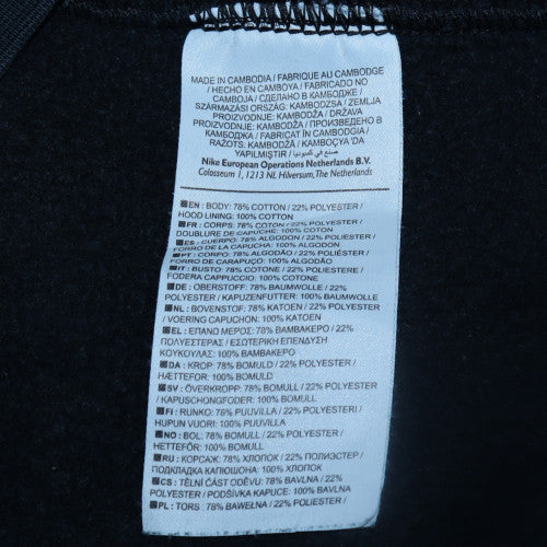 Nike Mens Black Pullover Hoodie M Regular Fit Fleece Logo Sweatshirt