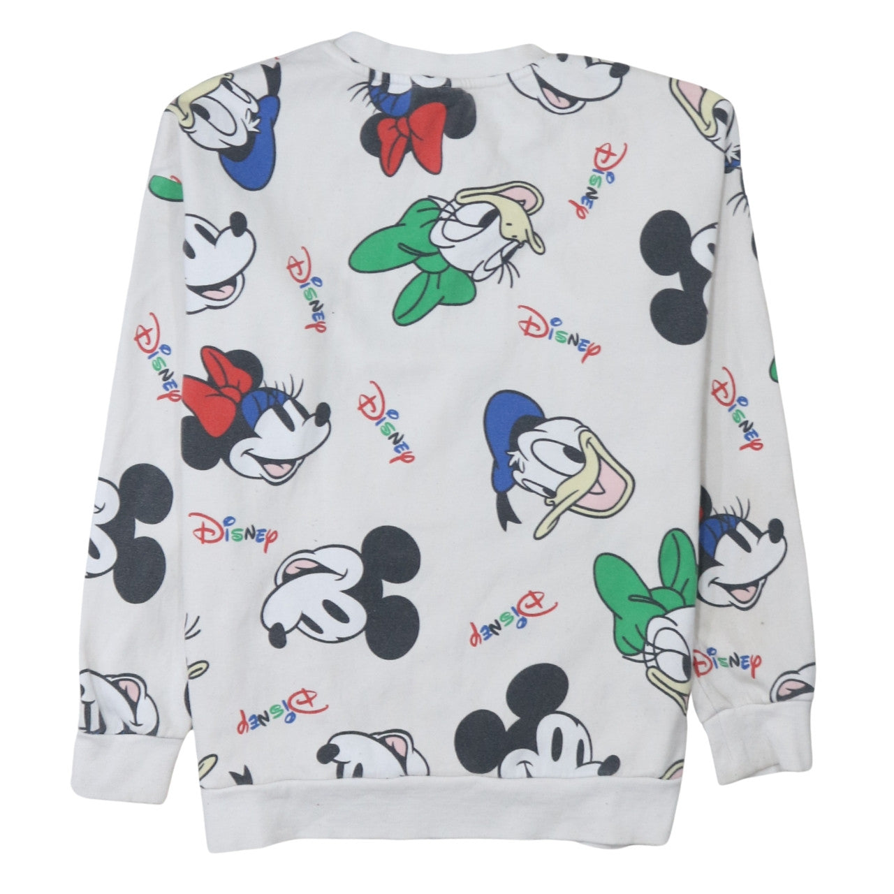 Disney Women White Multicoloured Pullover Sweatshirt Size 12-14 M