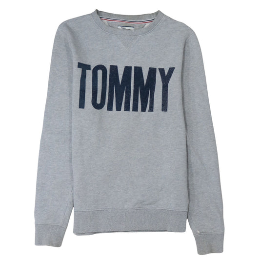 Tommy Hilfiger Men's Grey XS Pullover Sweatshirt Logo Crew Neck