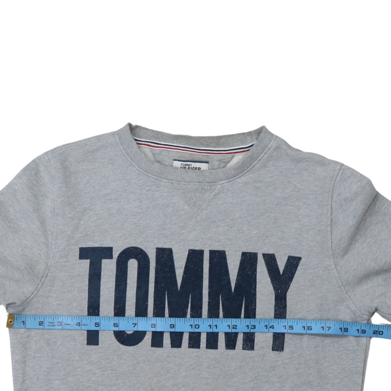 Tommy Hilfiger Men's Grey XS Pullover Sweatshirt Logo Crew Neck
