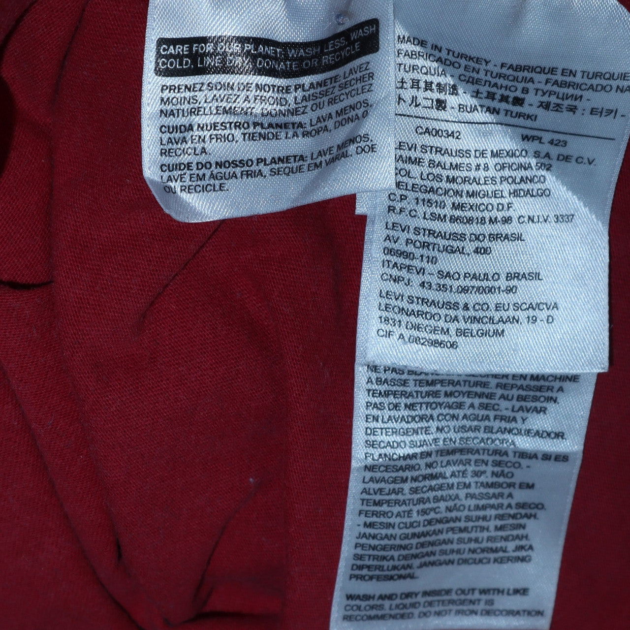 Levi's Men's Red Graphic Logo Crew Neck T-Shirt Size L