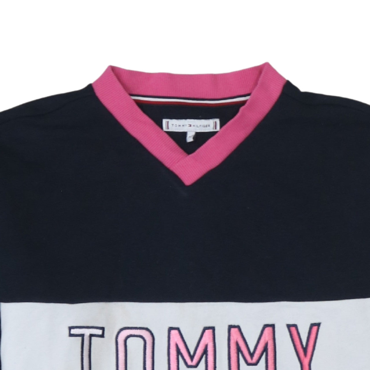Tommy Hilfiger Girls Multicoloured V-Neck Pullover Sweatshirt 11-12 Years