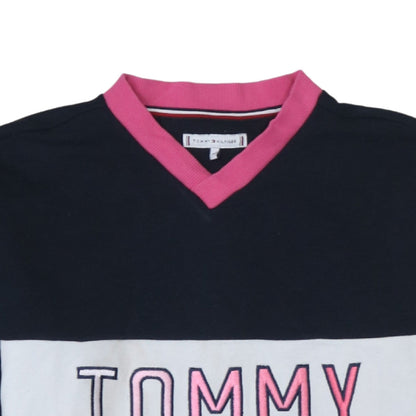 Additional view of Tommy Hilfiger girls’ multicoloured v-neck pullover sweatshirt 11-12 years