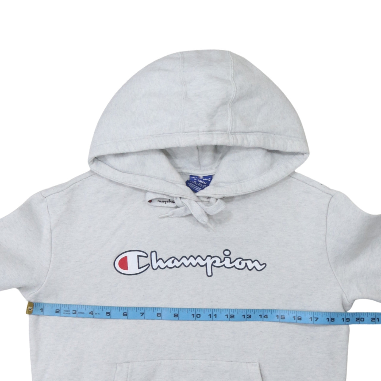 Champion Mens Grey Pullover Hoodie XS Logo Fleece Sweatshirt