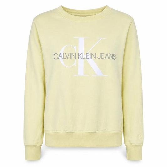 Calvin Klein Jeans Womens Yellow Cotton Pullover Sweatshirt S