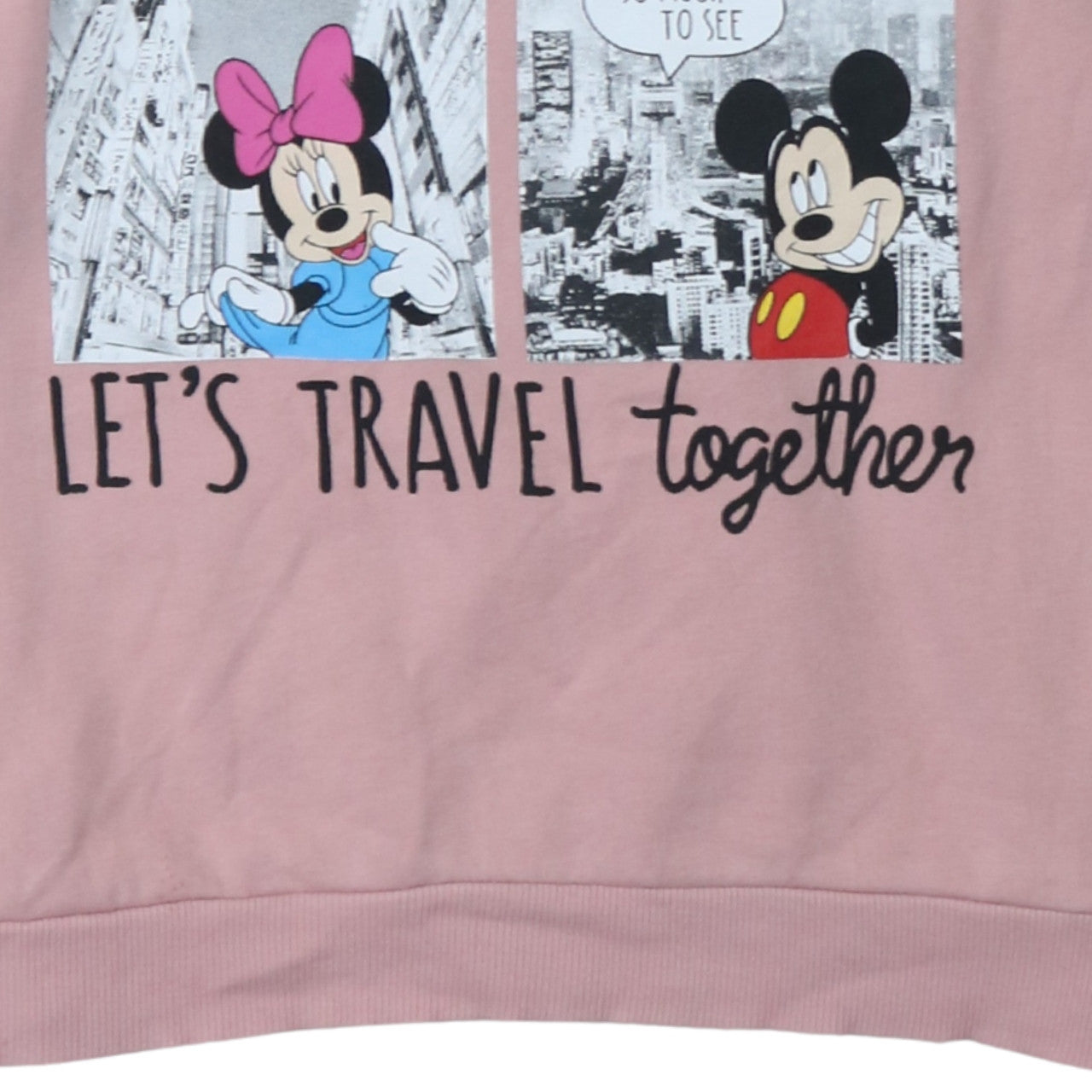 Disney x George Pink Mickey & Minnie Travel Sweatshirt Women L