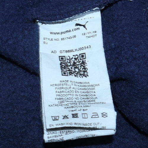 Puma Men's Blue Pullover Hoodie L Lightweight Fleece Sportswear