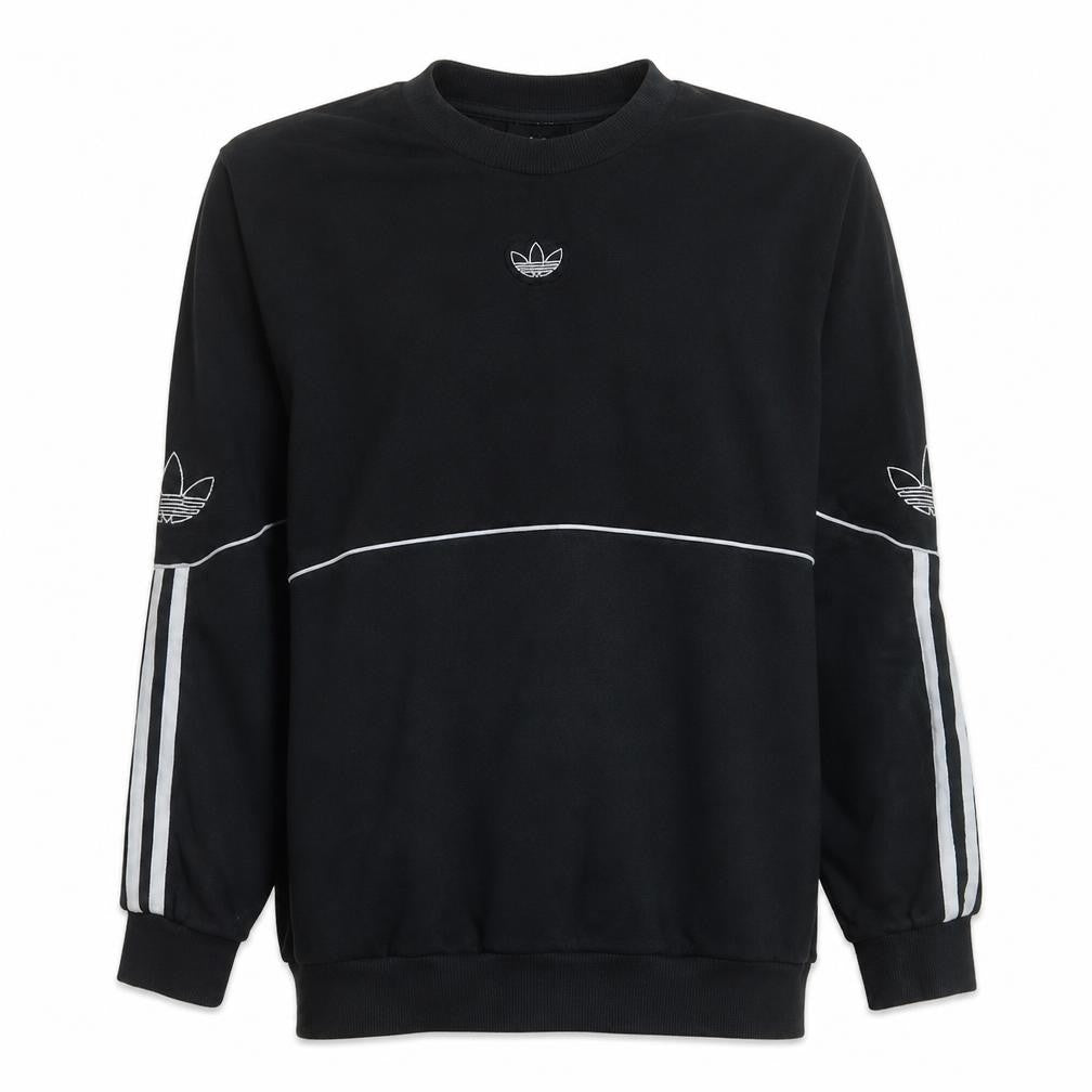 Adidas Men Black Crew Neck Pullover Sweatshirt Size M