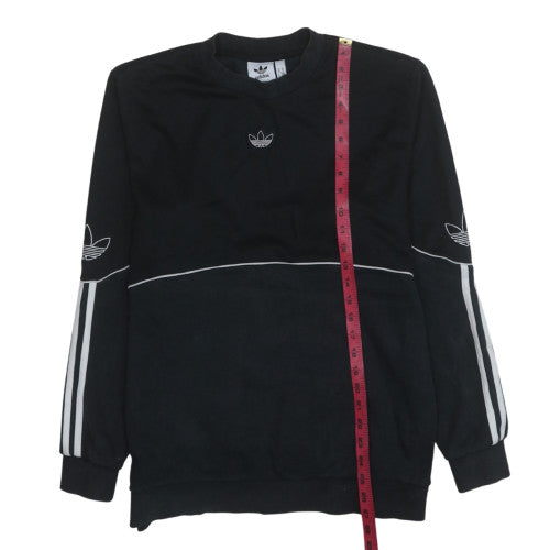 Adidas Men Black Crew Neck Pullover Sweatshirt Size M