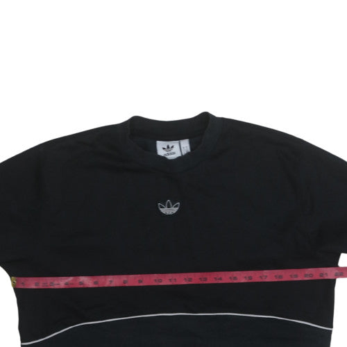 Adidas Men Black Crew Neck Pullover Sweatshirt Size M