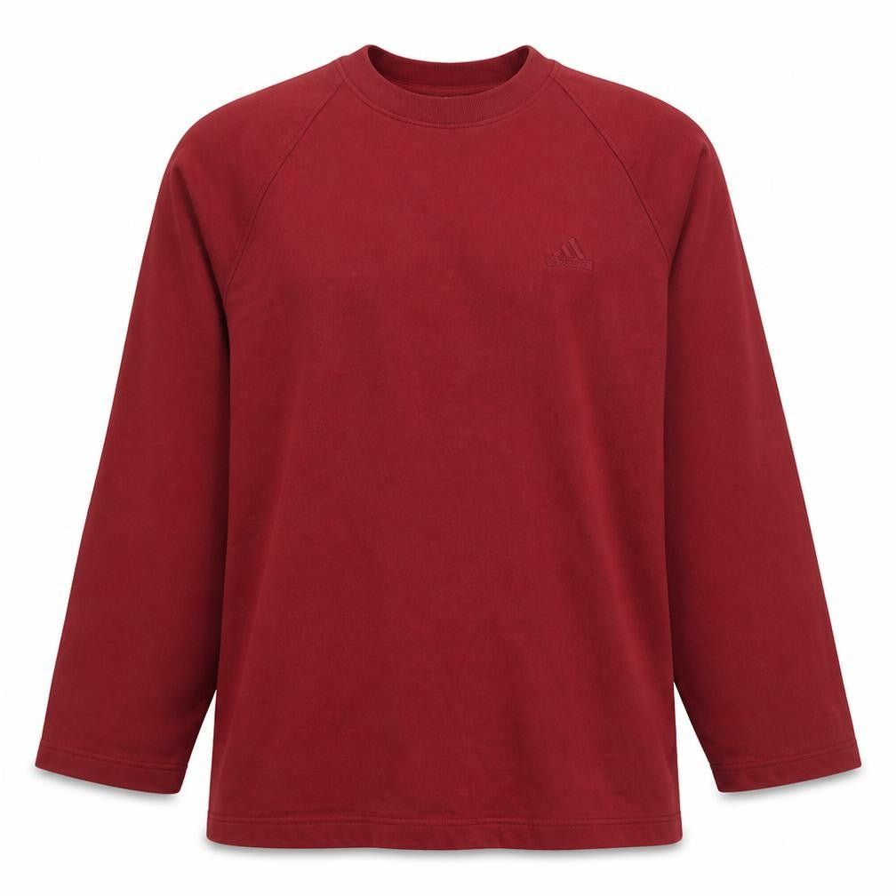 Adidas Mens Red Crew Neck Pullover Sweatshirt Size M