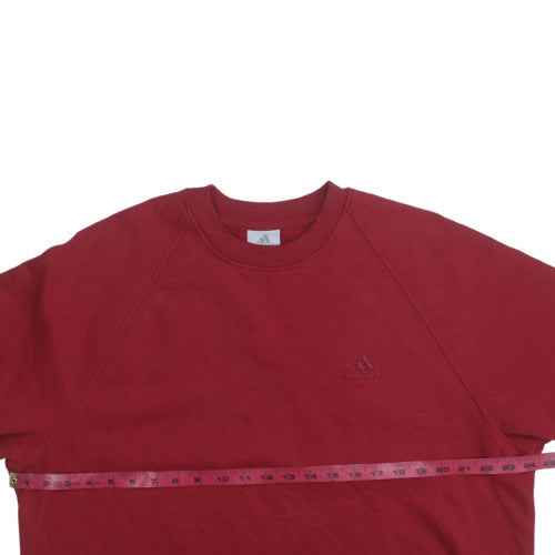 Adidas Mens Red Crew Neck Pullover Sweatshirt Size M