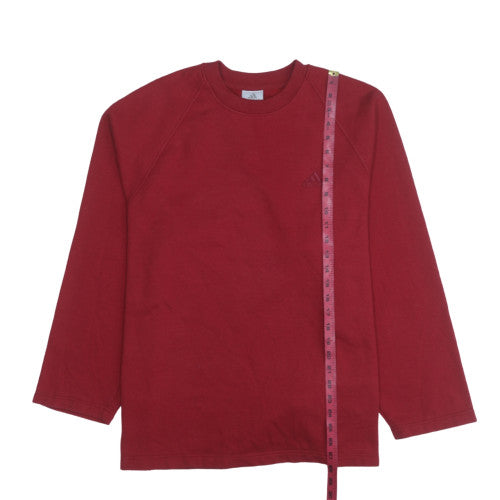 Adidas Mens Red Crew Neck Pullover Sweatshirt Size M