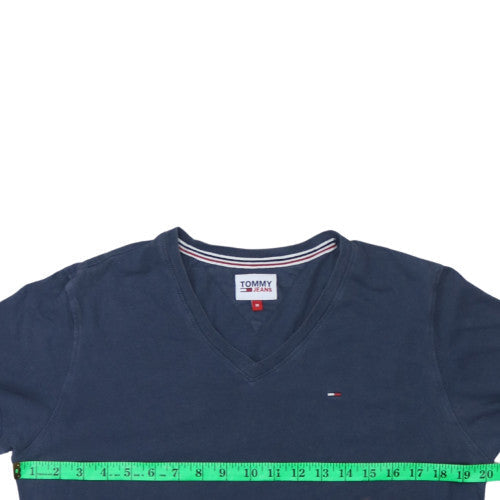 Tommy Jeans Men's Blue V-Neck Short Sleeve Cotton T-Shirt M