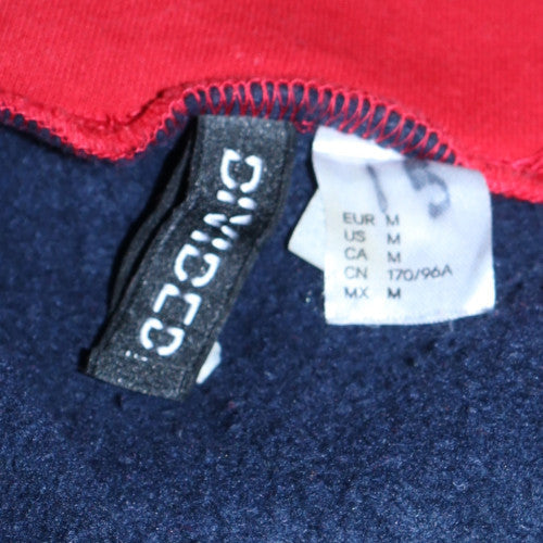 H&M Divided Womens Navy Red 1/4 Zip Cropped Sweatshirt Size 12