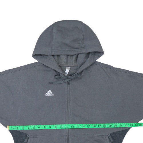 Adidas Women’s Grey Full Zip Hoodie Size M - Hooded Sweatshirt