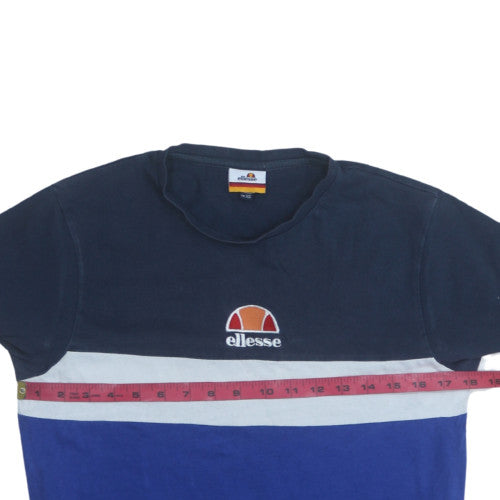 Ellesse Men's Navy Blue Colourblock Crew Neck T-Shirt XS