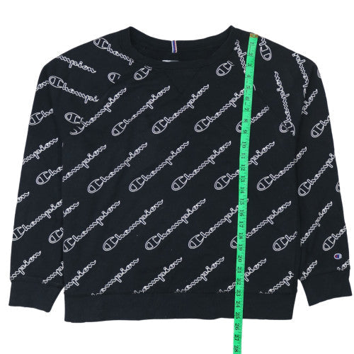 Champion Womens Black 2XL Pullover Logo Sweatshirt