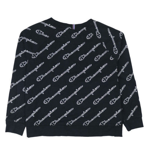Champion Womens Black 2XL Pullover Logo Sweatshirt