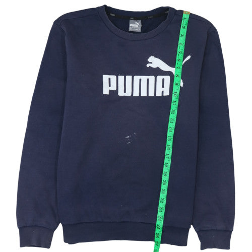 Puma Men's Blue Crew Neck Logo Pullover Sweatshirt Size M