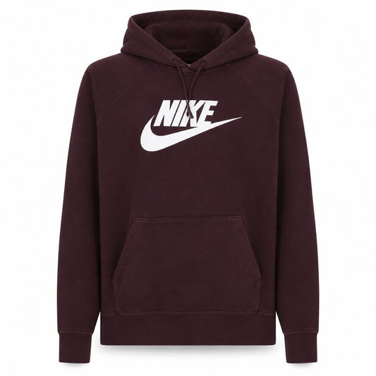Nike Women's Burgundy Pullover Hoodie Small Cotton Logo Sweatshirt