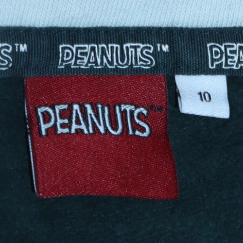 Next Peanuts Womens Green Cotton Pullover Sweatshirt UK 10