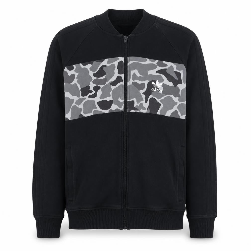 Adidas Men's Black Camo Full Zip Sweatshirt Size M