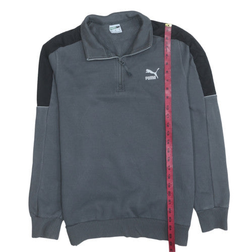 Puma Men’s Grey 1/4 Zip Pullover Fleece Sweatshirt M