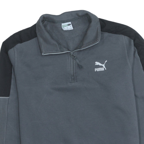 Puma Men’s Grey 1/4 Zip Pullover Fleece Sweatshirt M